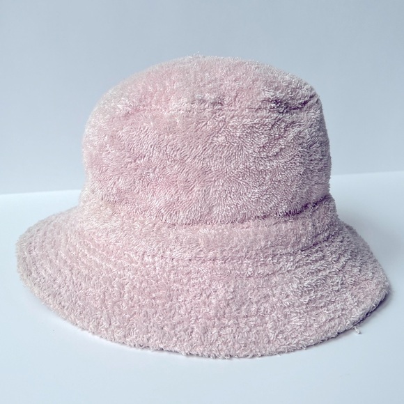 GANNI Logo Embroidered Terrycloth Bucket Beach Hat - Pink - Picture 3 of 7
